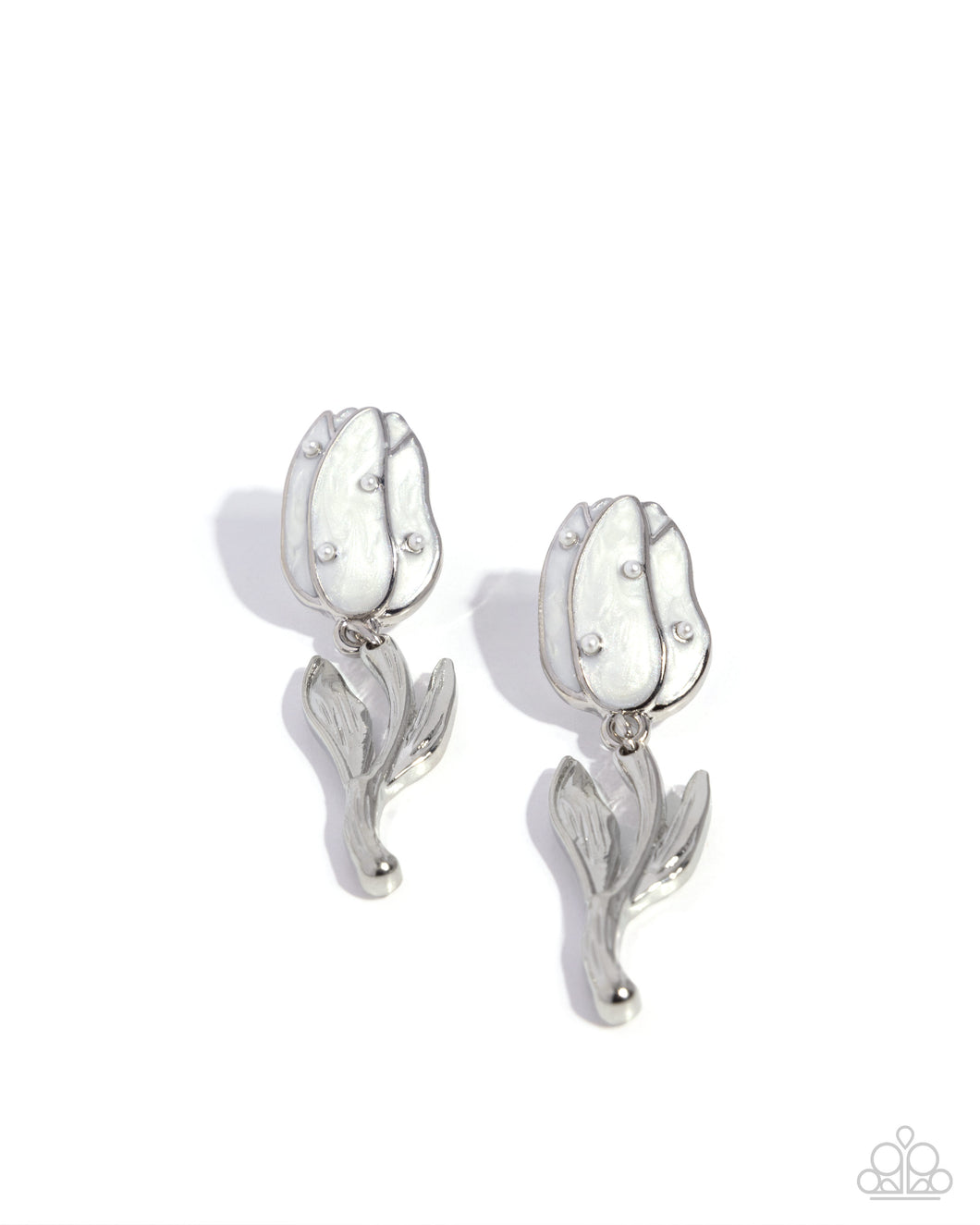 Timeless Tulip - White Earring