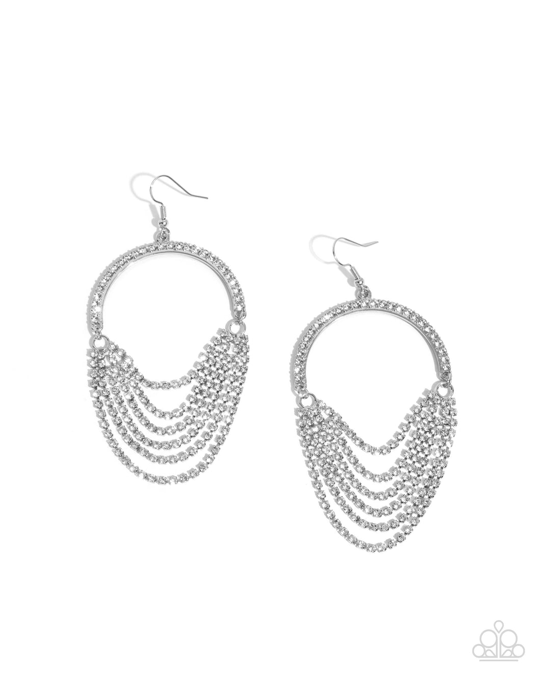 Ostentatious Opulence - White Earring