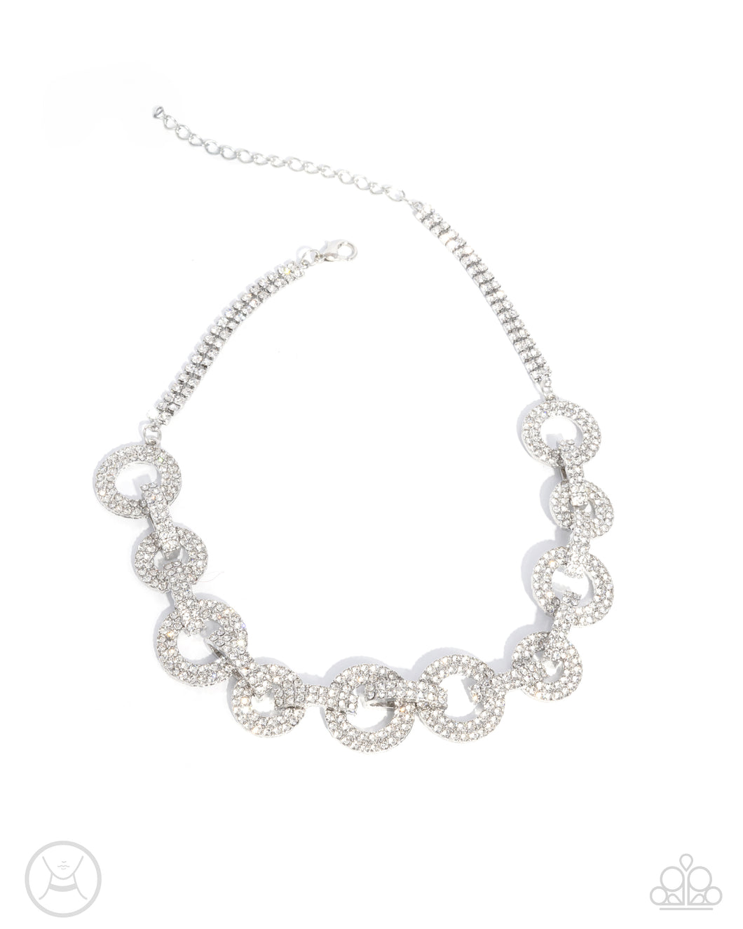 Elegant Embrace - White Necklace