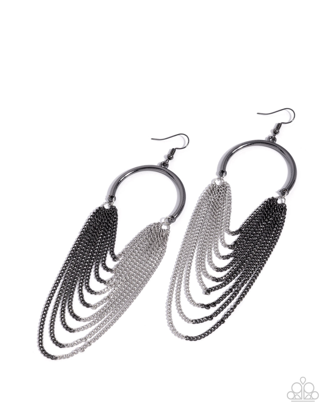 Focused Fringe - Black Earring