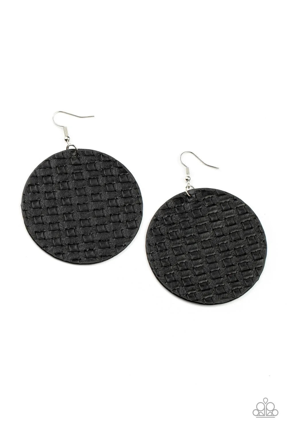 Weave Me Out of It - Black Earrings